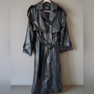 Extra Small Zara Black Faux Leather Jacket. Very Good Used Condition